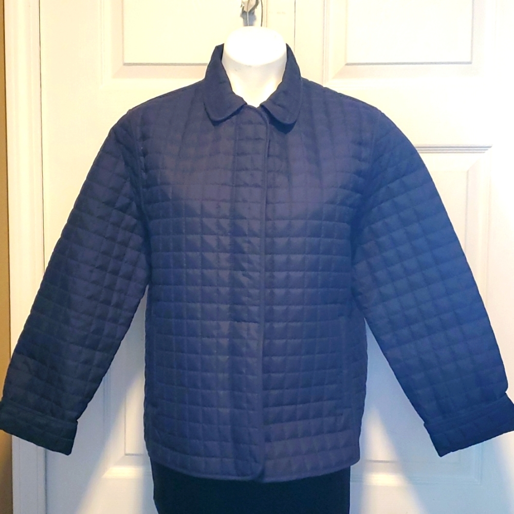 Reebok Quilted Women's Navy Blue Jacket - Size Medium